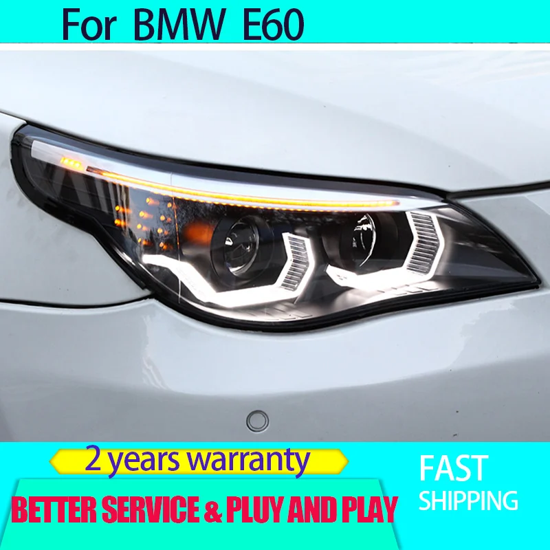 Car Styling for BMW E60 Headlights 2003-2010 BMW 5 Series Head Light DRL Turn Signal Low High Beam Projector Lens