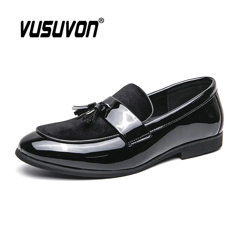 Men Patent Tassels Loafers Comfortable Dress Classic Wedding Fashion Causal Business Footwear For Party Size 38-46