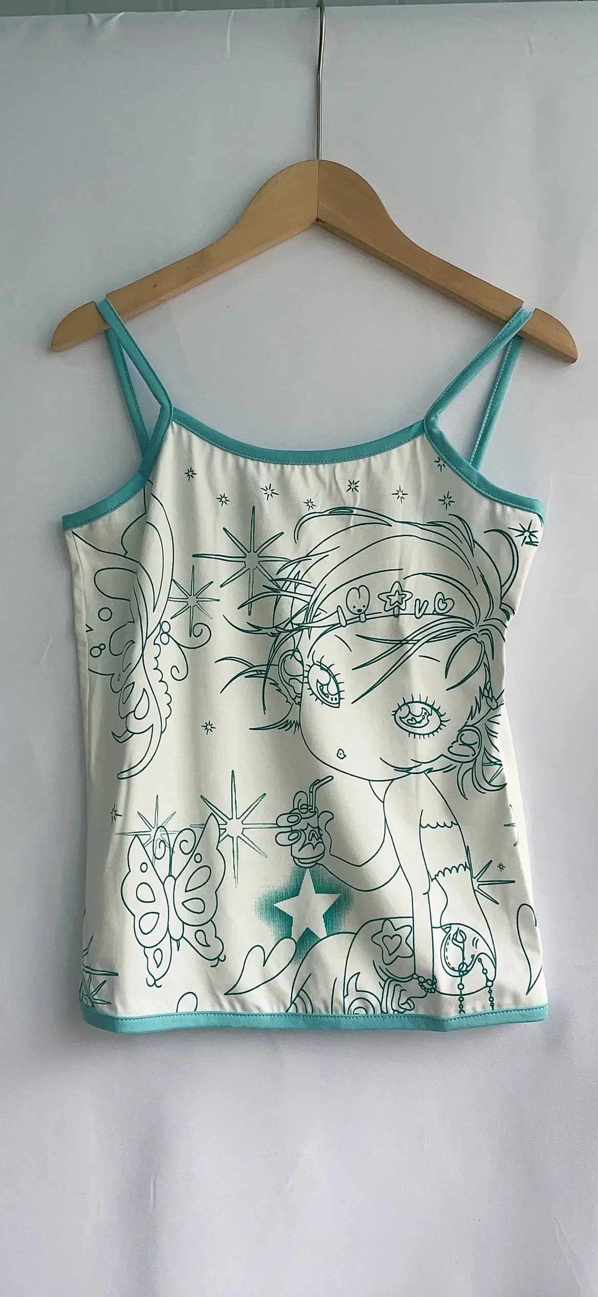 Y2k Aesthetic Sweet Sexy Tank Top Women Sleeveless Japanese Casual Cartoon Print Tanks Harajuku All Match Cropped  Grunge image 6