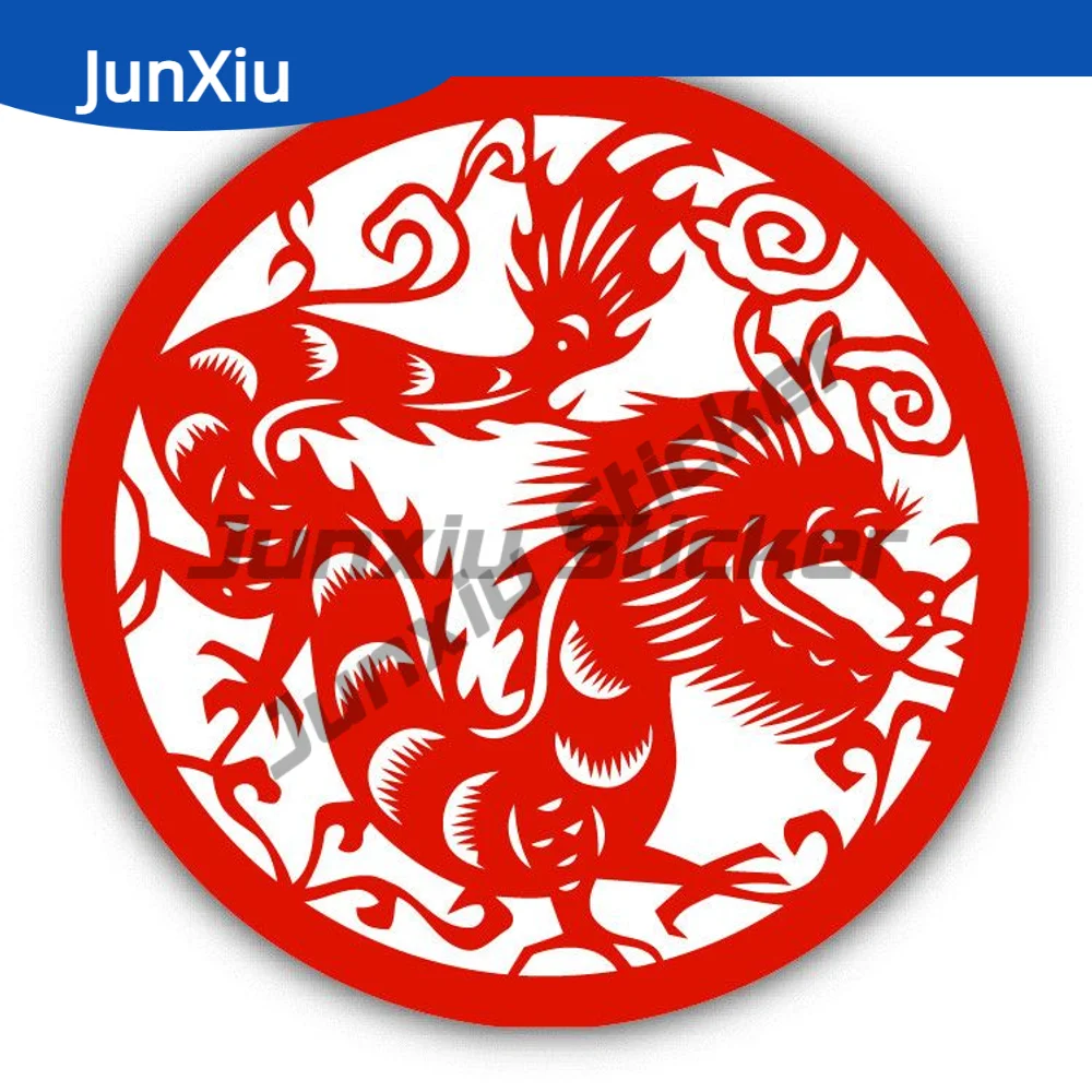 

Dragon Chinese Emblem Sticker Car Rear Windshield Fuel Tank Cap Bumper Decoration Decal Accessories Camping Car Sticker Anime