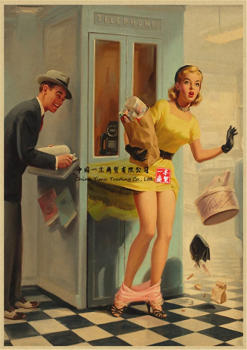 Pegatinas de mujer madura Pin Up, calcomanía de Gelato Ragazza Sexy adecuada para arte, pintura de pared de habitación, Windows, Bar, calcomanía de coche