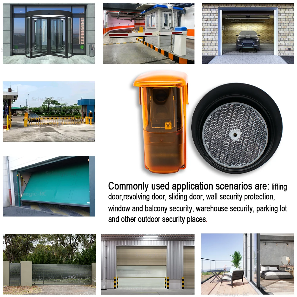 Sensor fotocélula reflexivo infravermelho 12-24v dc/ac 7m 12m para balanço deslizante abridor de porta de garagem segurança doméstica