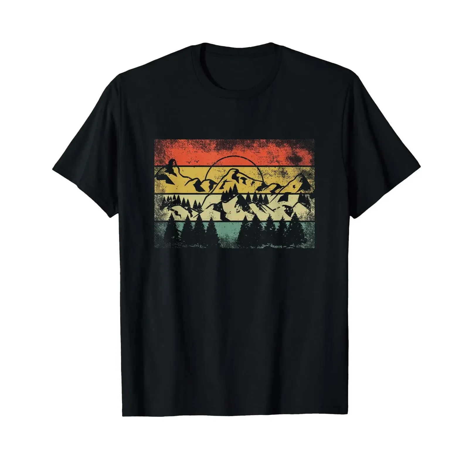Holz-Wald Retro Vintage Natur-Wälder T-Shirt Vintage-Waschung Lässige Designerkleidung Leicht Stilvoll Bequem Unisex