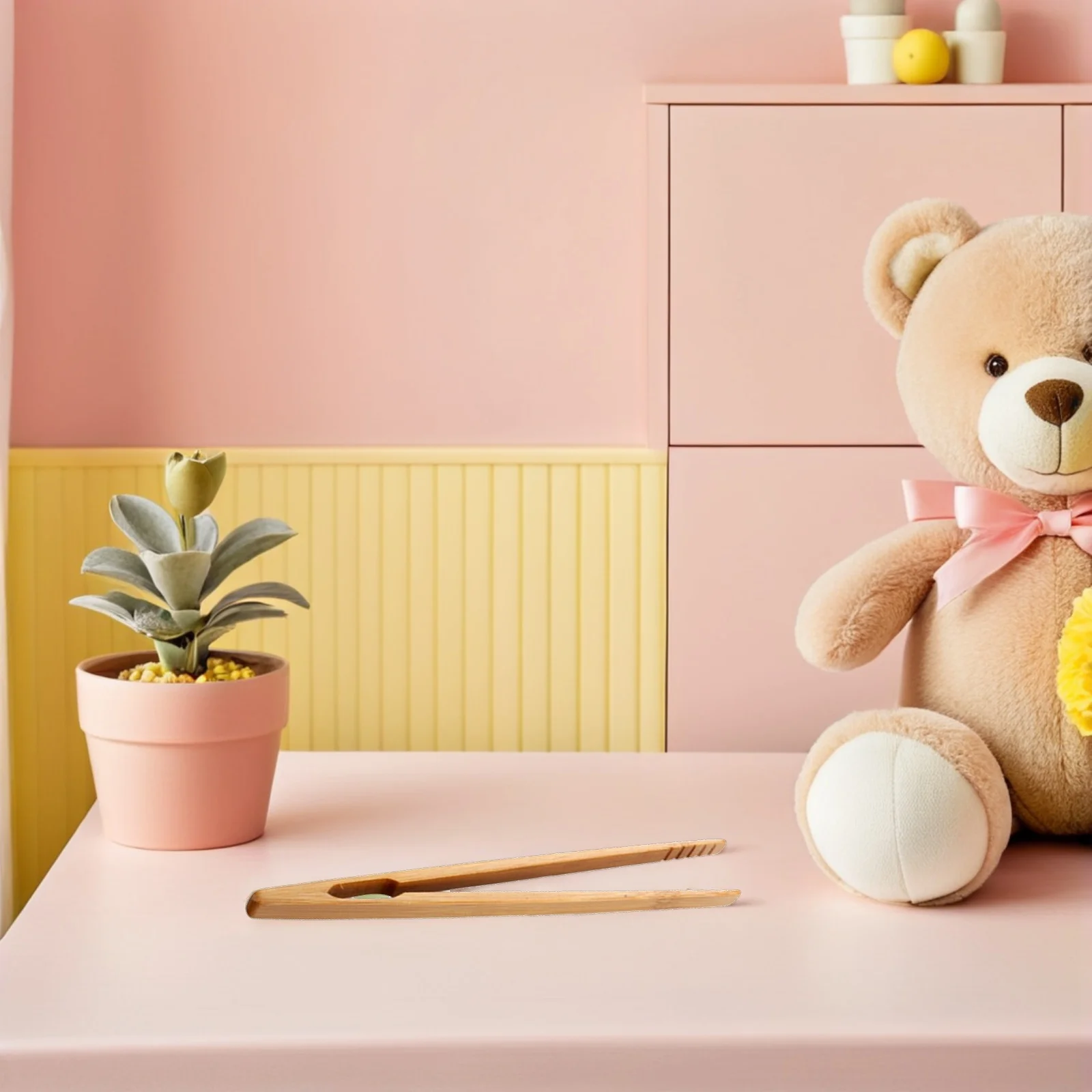 6pcs Wooden Tweezers For Kids Early Learning Fine Motor Skills Training Educational Wood Tongs Hand Tools Kids Supply