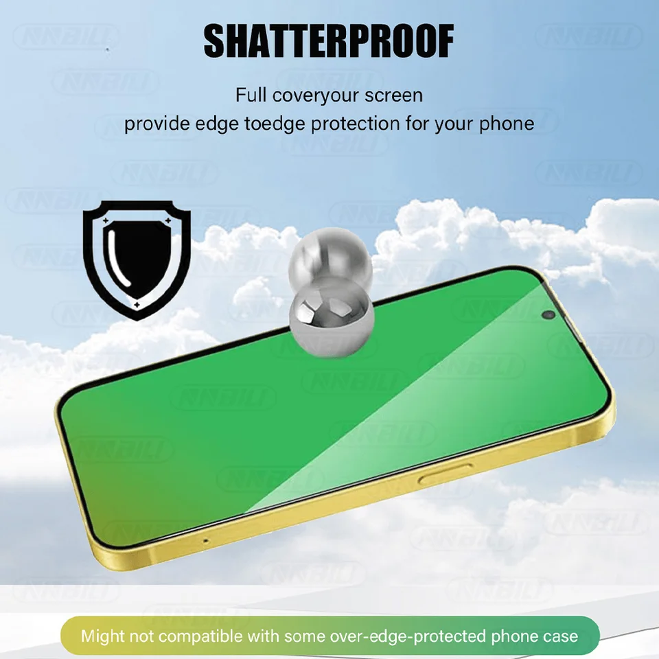 NNBILI 1-2 piezas Protector de pantalla de vidrio templado con efecto espejo degradado antiespía para iPhone 17 16 15 14 13 Serie 5