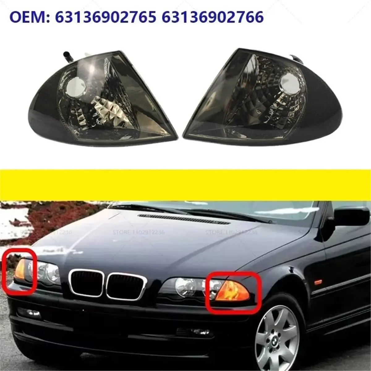 #99I (Gray)Front Corner Light Turn Signal (Bulb Not Included) for BMW,Automotive Parts & Accessories