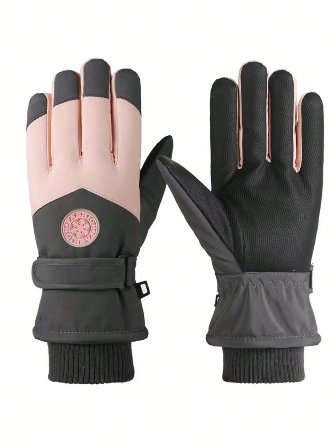 زوج واحد من القفازات الحرارية المقاومة للماء للنساء - تصميم شاشة لمس مقاومة للرياح مع معصم بسحاب، مثالي للدراجات النارية والتزلج والواي فاي #3