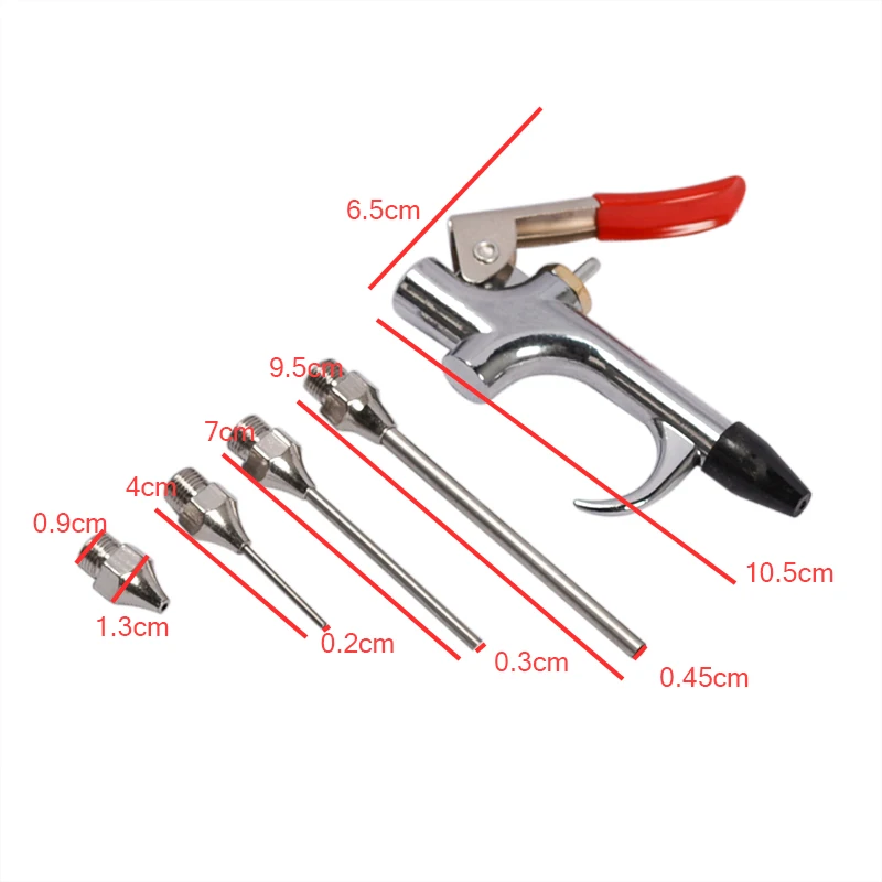 Imagem -03 - Kit de Ferramentas de Limpeza de Agulha Inflável Compressor Air Blow Gun Bocal Metal Duster Kit Entrada de ar Npt Ventilador de Pulverização Pcs por Conjunto