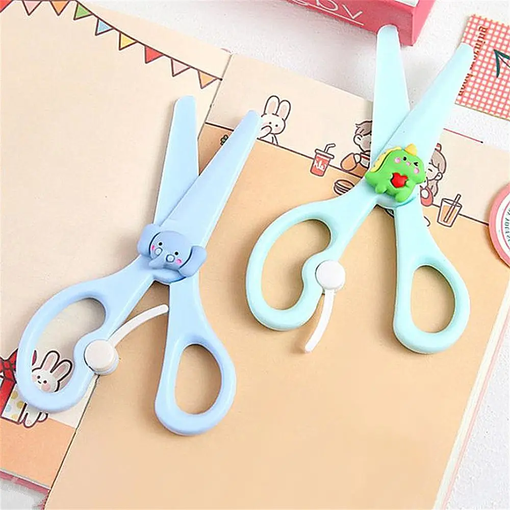 Cute Cartoon Animal Plastic Safety Mini Scissors Kids Student DIY Paper Cutter Tool School Office Supply Promote Stationery Gift