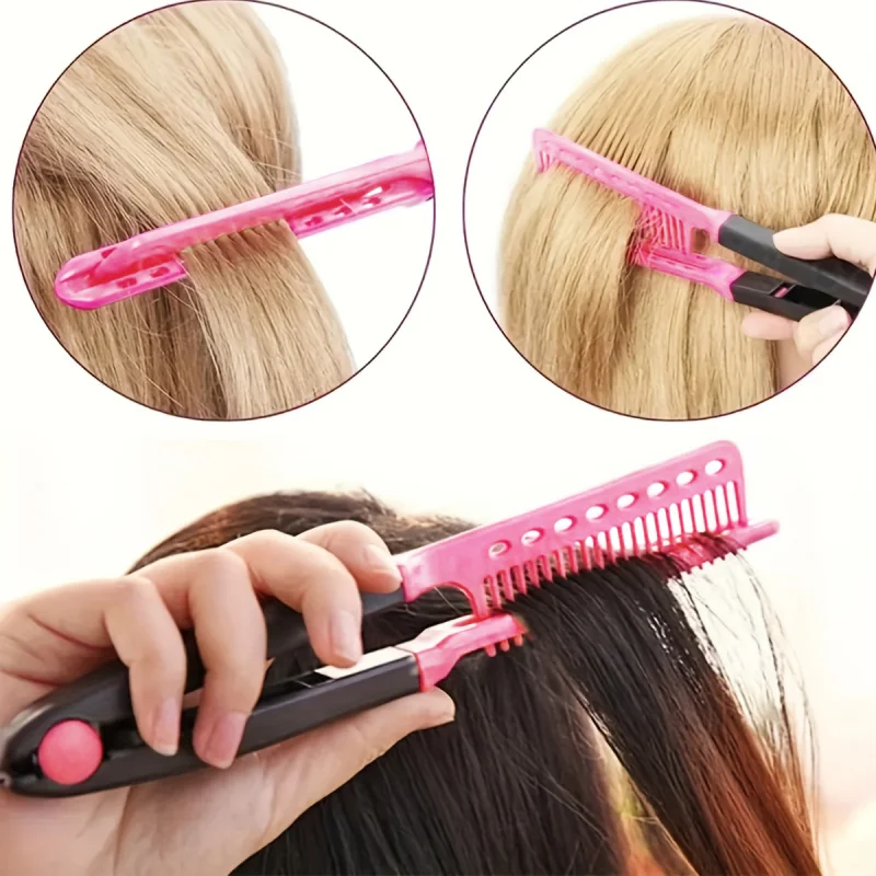 فرشاة فرد الشعر قابلة للطي من النوع V، أداة تصفيف الشعر بنفسك، أمشاط تصفيف الشعر الطبيعية، مشط تجعيد الشعر