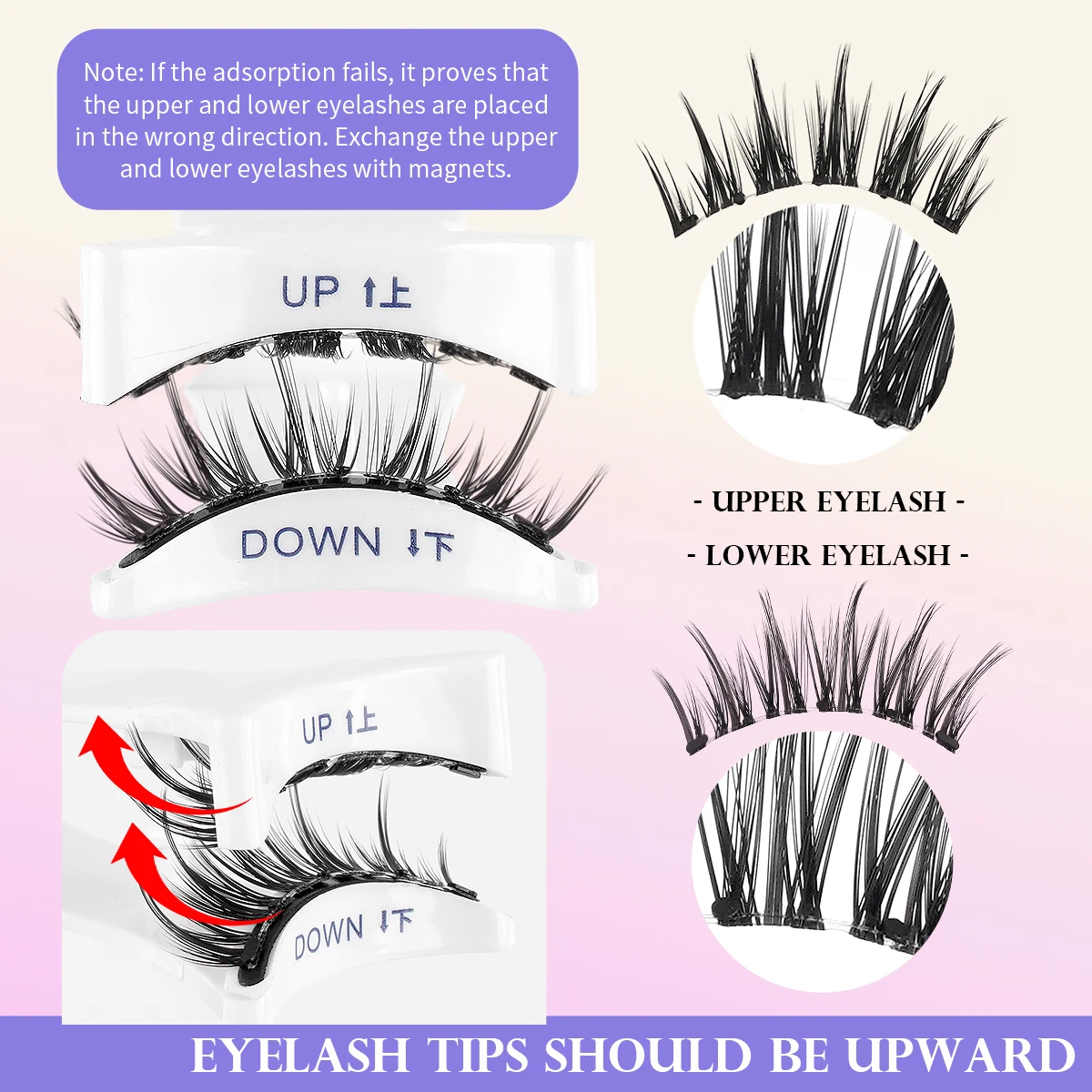 MAGEFY 3 Pairs Magnetic Eyelashes Glue Free Reusable Natural Manga Lashes False Eyelashes Cat Eye Lashes Magnetic Tweezers Set