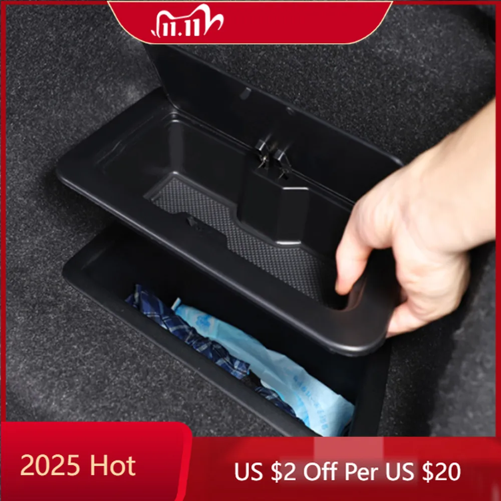 

Interior Mouldings ABS Car Rear Trunk Side Storage Box with Cover For BMW 5 Series i5 G60 2024+ Right Tail Boot Box Organizer Tr