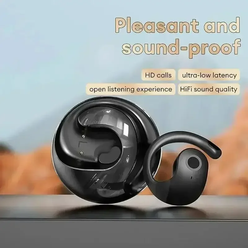 Wireless Bluetooth AI Real-time Language Translation Earphones 144 Languages Ear Hanging Headphone Translator for Travel Busine