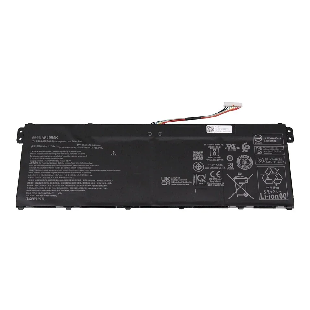 Imagem -03 - Bateria do Portátil para Acer Chromebook Brand Novidades Original Ap19b5k 11.55v 41wh 314 C922 Cb3142h Kt00305.011 Ap19b8k A31556