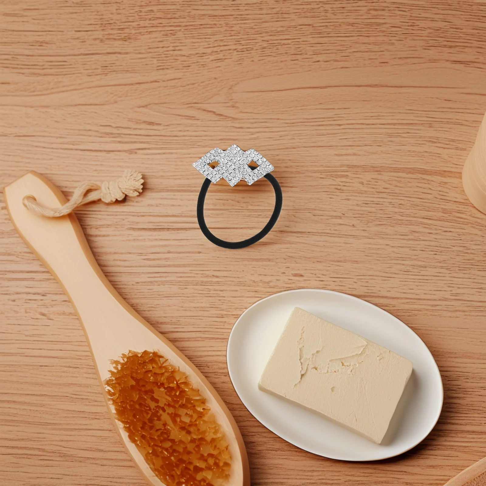 

Fashion Rhinestone Hair Accessories for Women, Glitter Elastic Ponytail Bands, Stylish Metal Cuff Wraps for Curly Straight Hair,