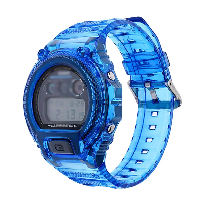Полимерный ремешок + чехол для Casio G-SHOCK DW-6900, браслет на запястье, цветной водонепроницаемый ремешок для часов, прозрачный ремешок из ТПУ для DW6900