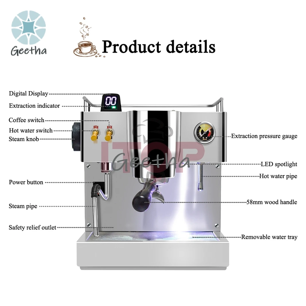 Professional Household Coffee Making Machine Commercial  Semi-auto Espresso Coffee Maker  for Cafe