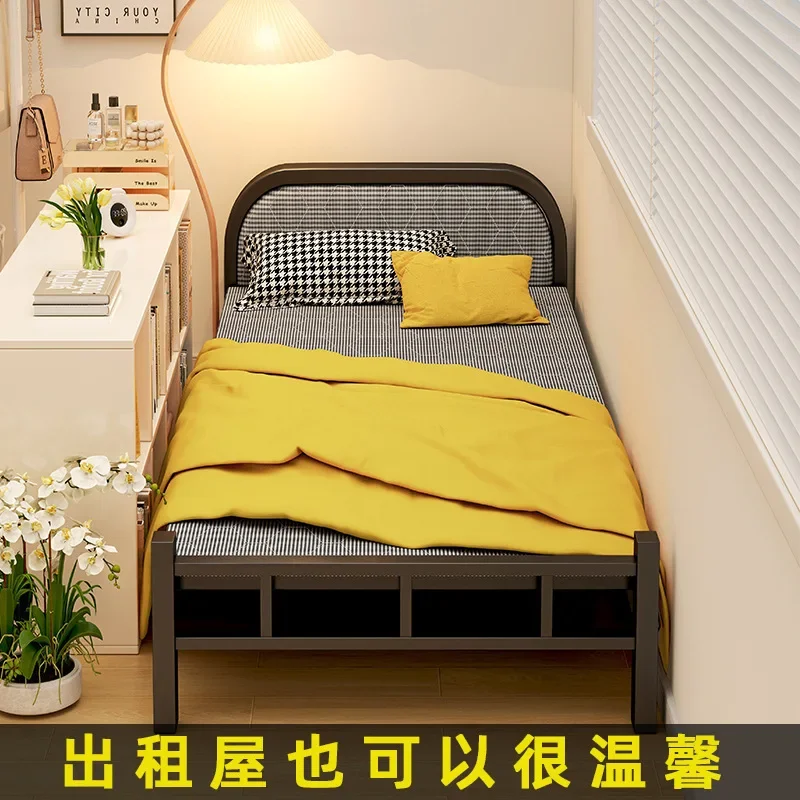 Folding Bed Single Household Simple 1.2 Meters Lunch Break  Adult Rental House Office Hard Board Iron Bed Escort