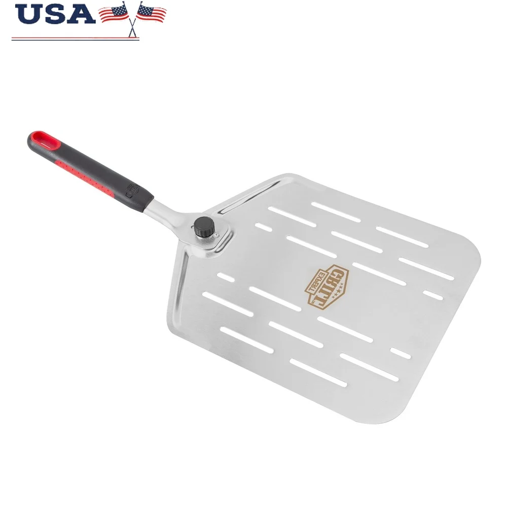 

Складная ручка для пиццы с антипригарным покрытием из нержавеющей стали, 11 дюймов, шпатель для пекаря, инструмент для духовки, аксессуары для барбекю, можно мыть в посудомоечной машине, 21,5 дюйма