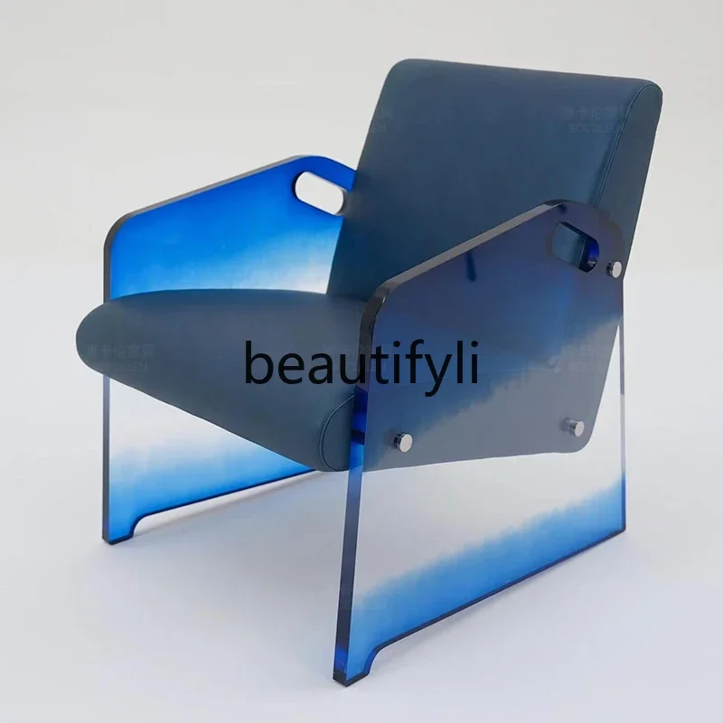 

Italian minimalist designer acrylic sofa chair creative single chair living room balcony lazy leisure chair