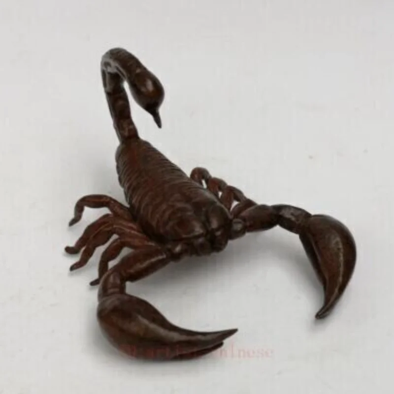 Solid Bronze Lifelike Scorpion Small Ornament Insect Figurine Desk Display Vintage Collectible Gift