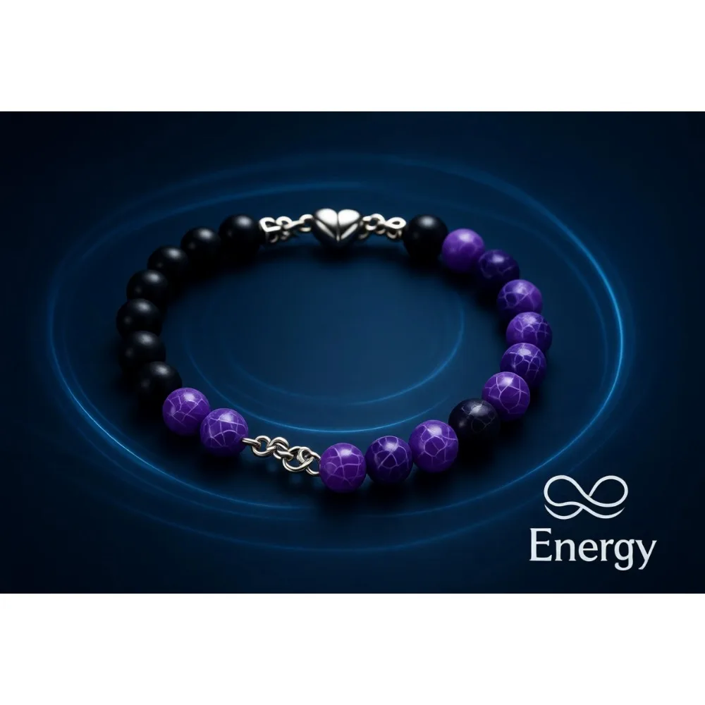 

Набор магнитных браслетов для пар из натуральных камней, эластичные, в подарок на годовщину, дружбу, День святого Валентина, Рождество