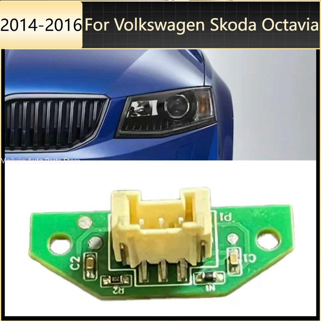 For Volkswagen Skoda Octavia 2014-2016 Daytime Running Light Board Chip LED Headlight White DRL Chip  Car Accessories