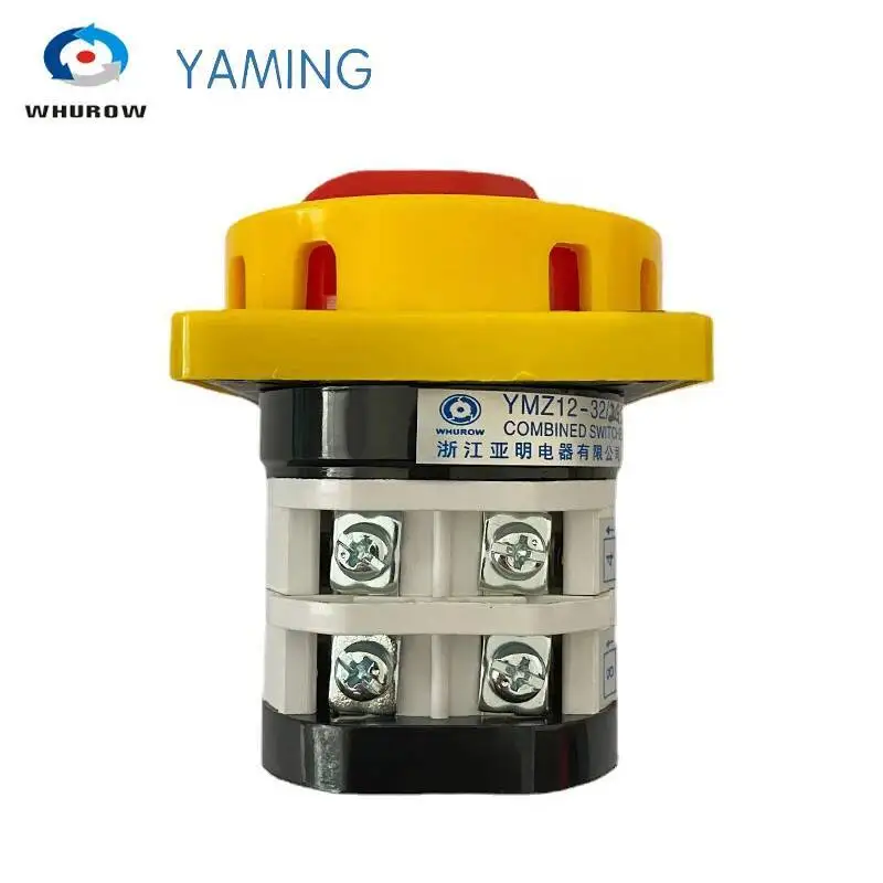 Electrical Changeover Cam Switch YMZ12-32/2GS With Padlock Plate On-off 2 Position 2 Poles 32A 690V Interruptor Rotary Selector