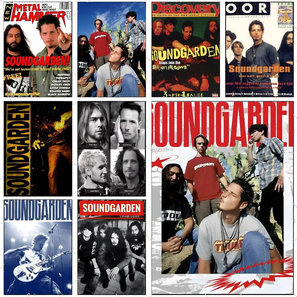 Band S-Soundgarden Poster Adesivo de arte de alta definição autoadesivo à prova d'água para decoração de casa