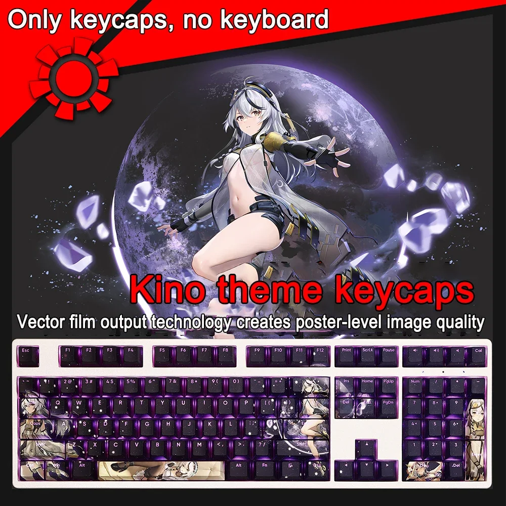 Snowbreak: Containment Zone Keycaps PBT DIY Game Cherry Backlit Keycaps Anime MX Key Caps For ANSI 61 87 108 Layout 108 Keys