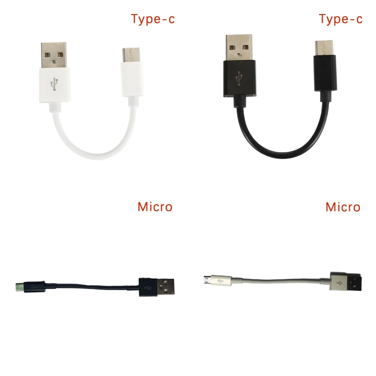 10cm Type C Micro USB Cable Short Fast Charging For Android Phone Sync Data Cord USB Adapter Wire