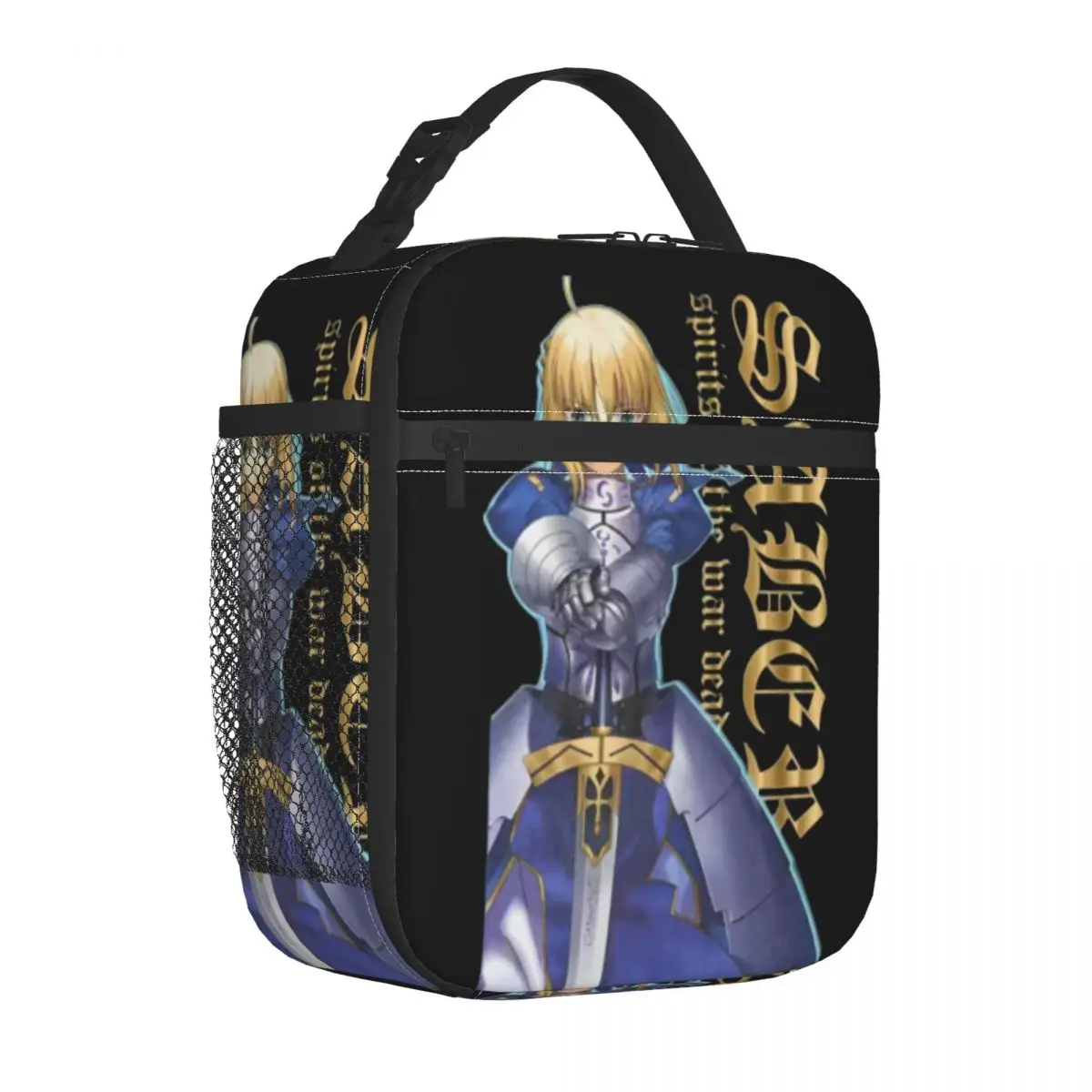 مصير البقاء ليلة صابر أنيمي مصير رين بسيط معزول أكياس الغداء كبيرة قابلة لإعادة الاستخدام حقيبة حرارية حمل علب الاغذية العمل في الهواء الطلق الغذاء حقيبة #2