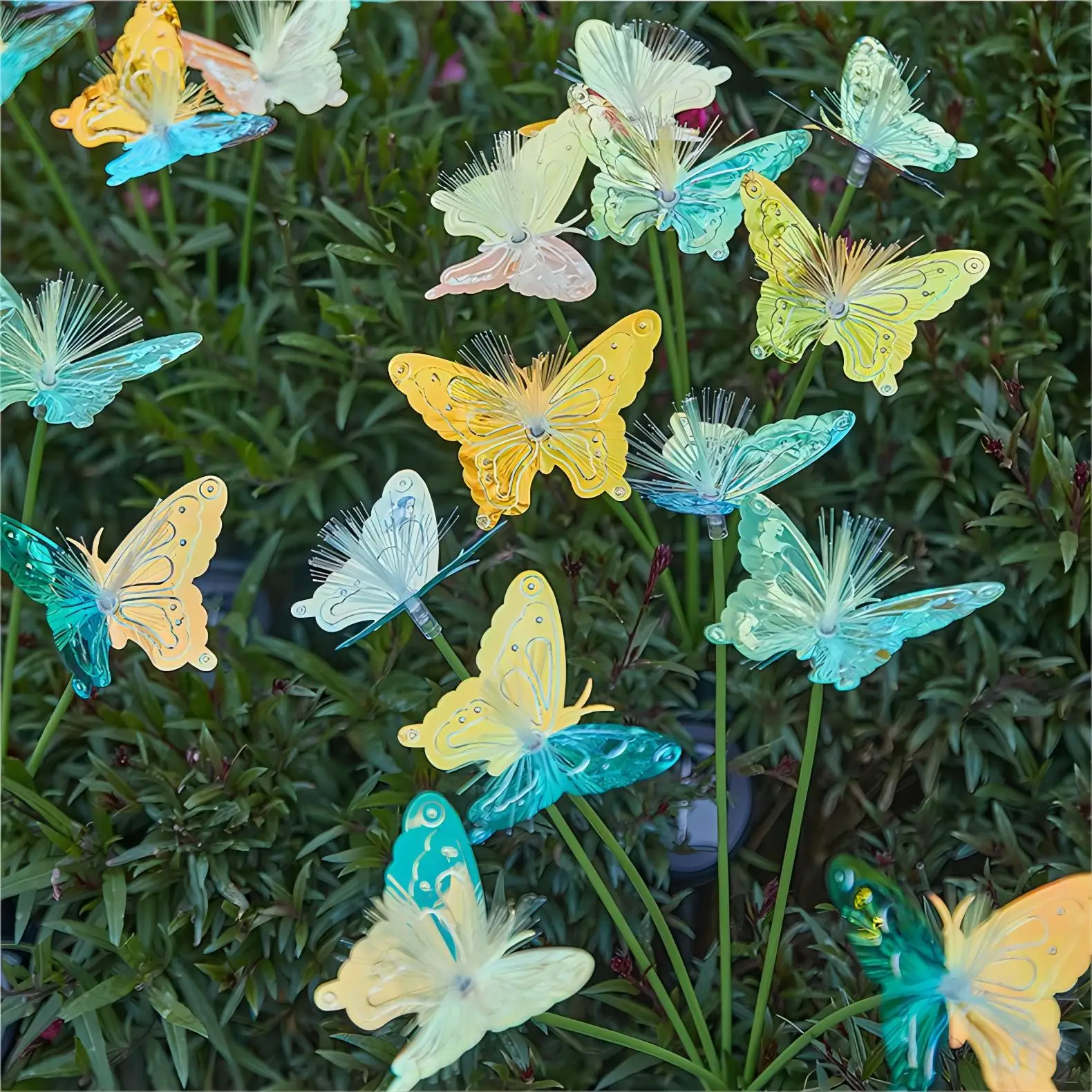Garden Solar Butterfly Lights Outdoor 6LED Decor Light Waterproof Stake Lights For Yard Pathway Patio