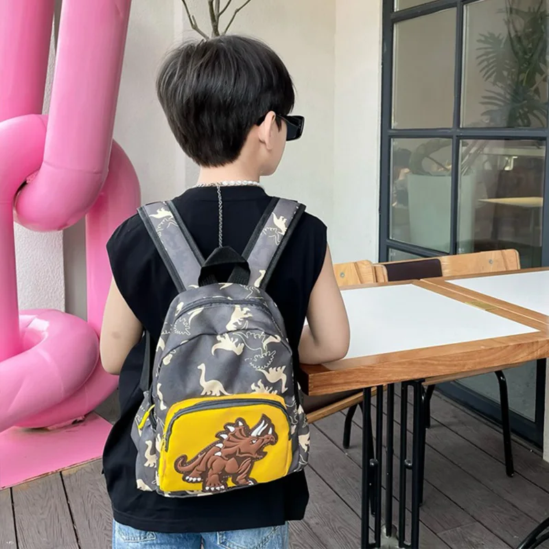 New Kindergarten School Bag Cartoon Dinosaur Print Backpack Cute Childlike Boy Girl Backpacks Trendy Korean Casual Schoolbag