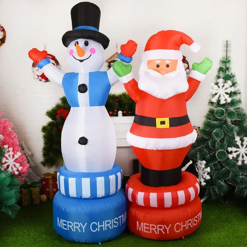 360° Rotating Inflatable Snowman Christmas Inflatables Toy Blow Up Outdoor Decorations for Yard Garden Lwan Holiday Party Decor