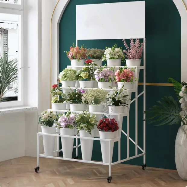 Florist multi-layer flower rack wrought iron flower flower bucket display rack free shipping directly from the manufac