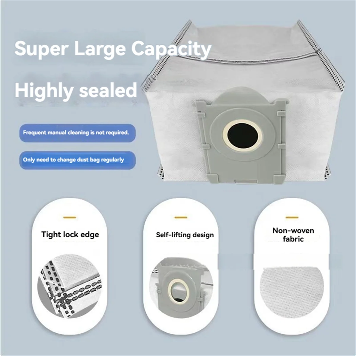 BISMZ 20 ชิ้นถุงเก็บฝุ่นสําหรับ ECOVACS DEEBOT T50 X8 PRO เครื่องดูดฝุ่นหุ่นยนต์ Accessorie ขนาดใหญ่ความจุเปลี่ยนกระเป๋า