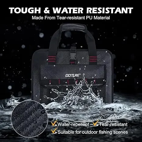 Goture Metal Jig Bag Portable Water-Resistant 600D PU Protective Fishinig Lure Bag with 34 Mesh Pockets Saltwater Freshwater - view 6