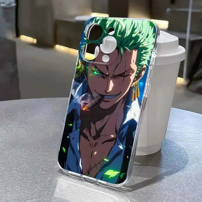 

Cool One Piece Sanji Zoro For Apple iPhone 17 Air 16e 16 15 14 13 12 11 Mini Pro Max Plus Transparent Soft Cover Phone Case