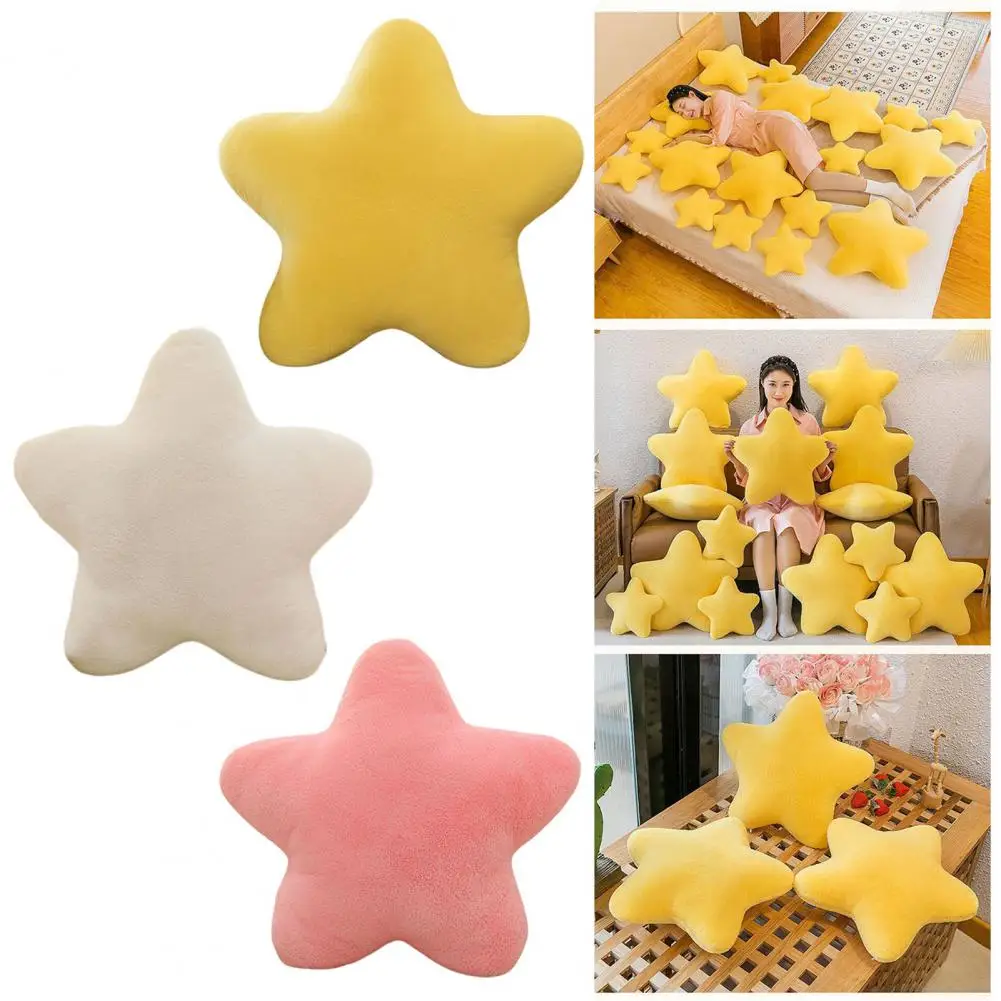 White Star Pillow Pink Star Pillow Soft Fluffy Star Pillow for Sofa Bed Decoration Cute Pentagram Shape Stuffed for Girlfriend