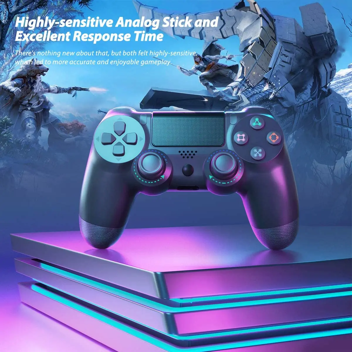 Draadloze Controller Bluetooth Geen Vertraging Gamepad Voor Ps4 Ps3 Console Pc Joysticks Zes-As Dual Vibratie Met Logo