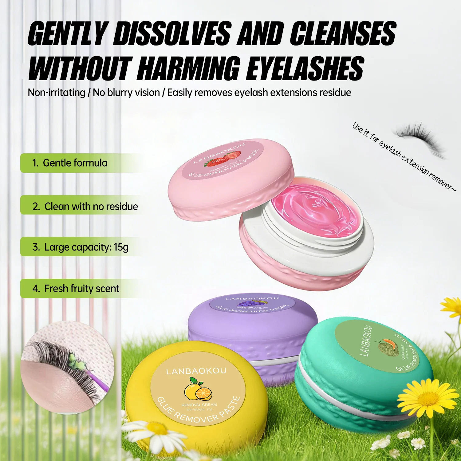 15g Eyelash Glue Remover Extensions Remover Cream Korea Professional Makeup Tools Lash Glue Remover Cream for Eyelash Extension