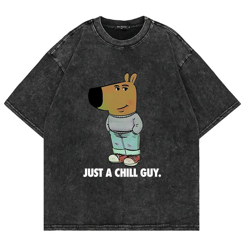 

Футболка из 100% хлопка Just a Chill Guy Meme, забавные винтажные футболки 2024, мужская/женская футболка унисекс, большие топы с минеральной стиркой