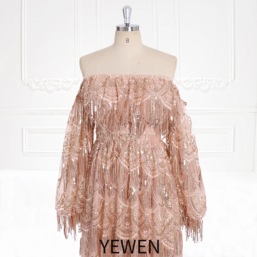 Off Shoulder Long Sleeves Dress for Pregnant Women for Photo Shoot Sparkly Sequins Photography and Maternity Dresses YW231121