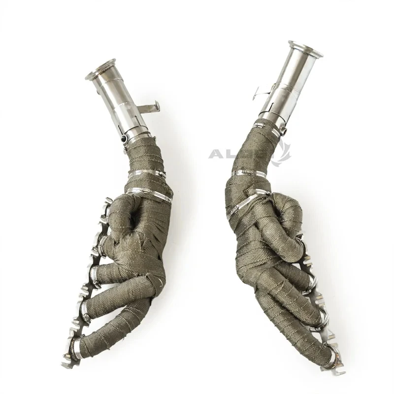 High-quality exhaust manifold header Huracan EVO 5.2 2019-2024 direct flow exhaust pipe with heat shield