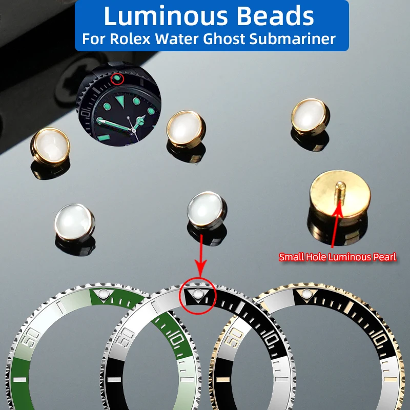 For Rolex Submariner Green Black Water Ghost Luminous Beads Night Pearl Bezel Insert Ceramic blue-green Luminou DIY watch parts
