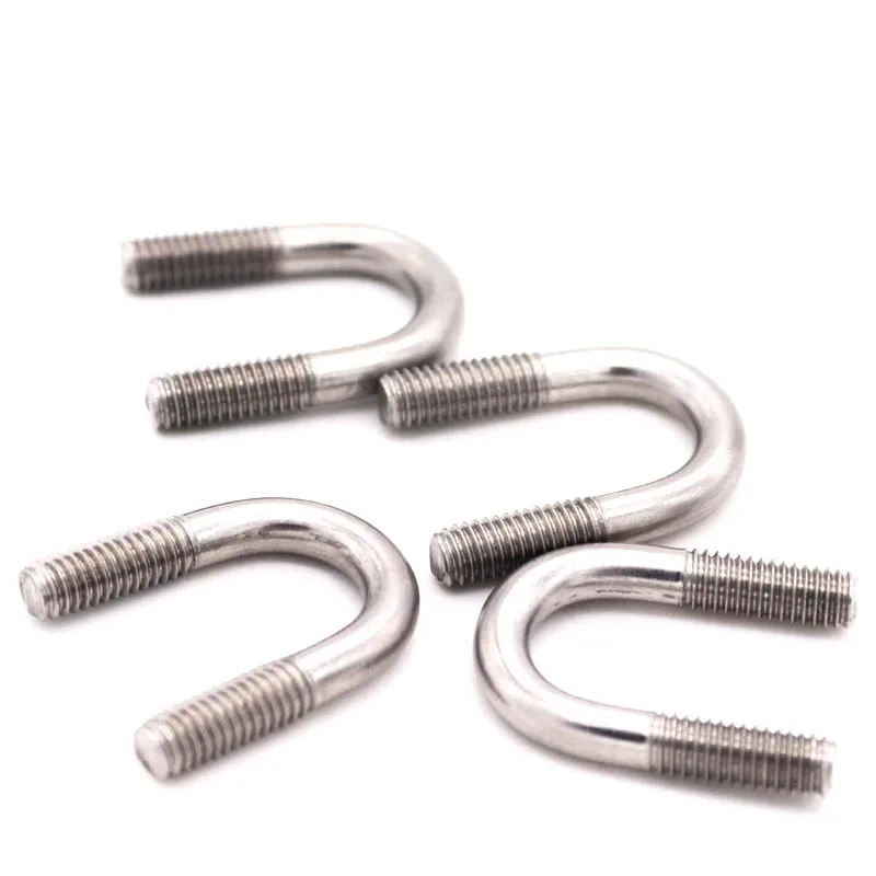 M6 M8 M10 304 A2-70 Stainless Steel Metric Thread U-type U-shape Bolt Hoop Pipe Tube Clip Strap Clasp Clamp U Screw Bolt