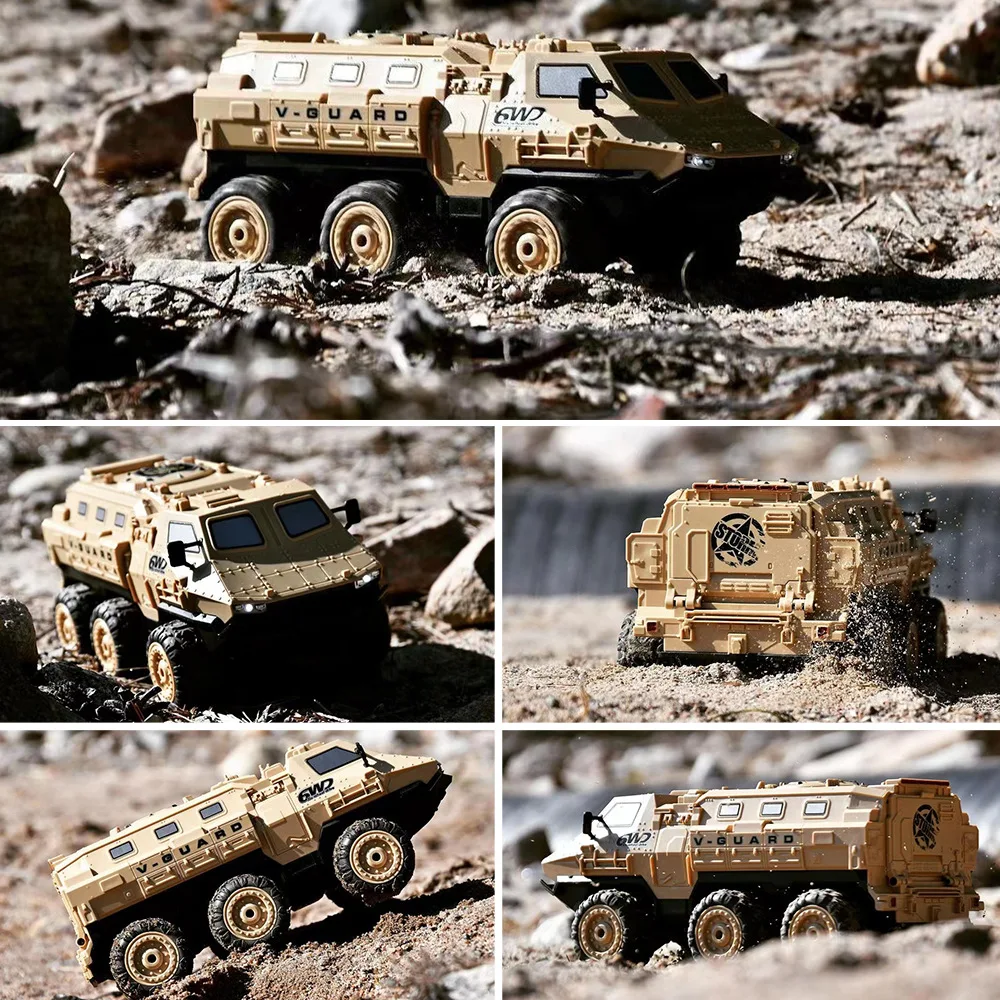 Caminhão Militar de Controle Remoto, 6-Wheel Drive, Veículo Pesado, Proporção Completa RC, Veículo Off-Road, Brinquedo ao ar livre, Presente