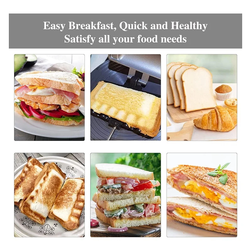 Breakfast Sandwich Maker,Sandwich Maker, Hot Dog Toaster,Press Bakeware Nonstick Frying Pan Pancake Pan Cooker Easy To Use