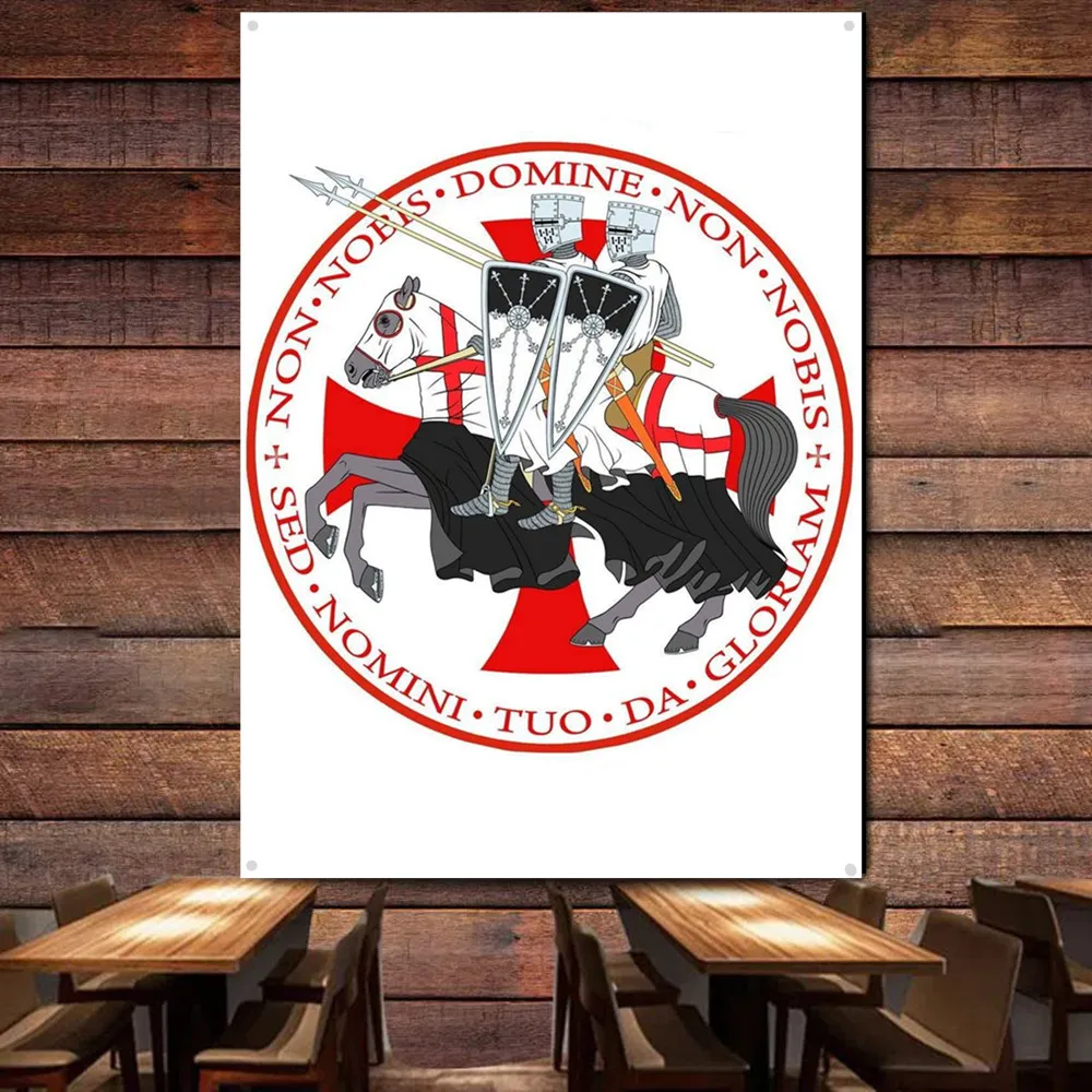 

Knights Templar Art Poster Prints Canvas Painting Tapestry Vintage WARRIOR OF CHRIST Banner Flag Wall Chart Military Fan Gifts 1